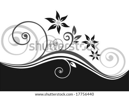 flower patterns black and white. lack-and-white background