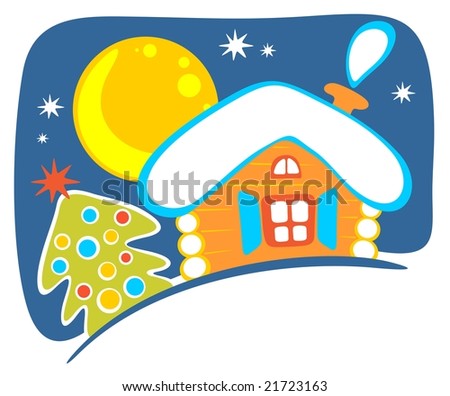 stock photo : Cartoon rural tree house cartoon. stock photo : Cartoon rural