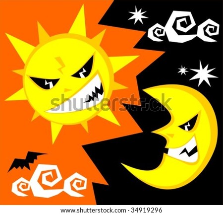 cartoon sun and moon. Funy Moon amp; Sun - ElaKiri