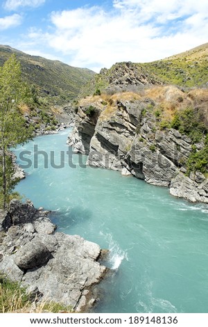 picturesque landscape with river in New Zealand
