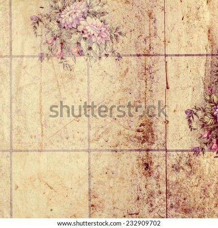 old wall with wallpaper