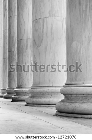 Marble pillars - can illustrate strength, government, history, etc.
