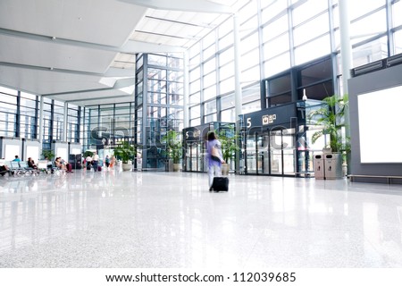 Passenger In The Shanghai Pudong Airport.Interior Of The Airport.