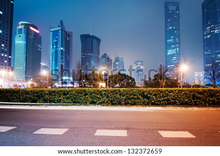 Shanghai Lujiazui Finance & Trade Zone modern city night background Shanghai Lujiazui Finance & Trade Zone modern city night background