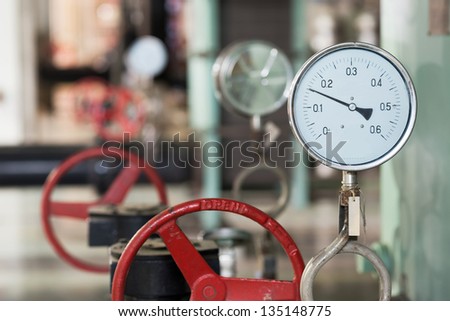 industrial thermometer in boiler room