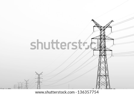 Electricity pylon isolated on white