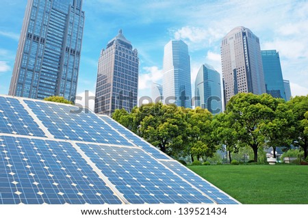 Shanghai Bund Skyline Landmark ,Ecological Energy Renewable Solar Panel Plant