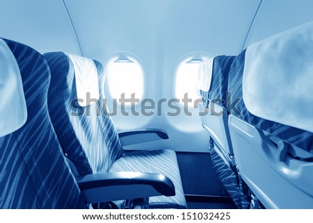 Empty aircraft seats and windows