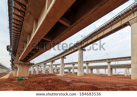 High overpass on the sky background
