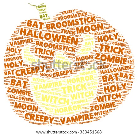 Halloween Pumpkin Word Tag Cloud