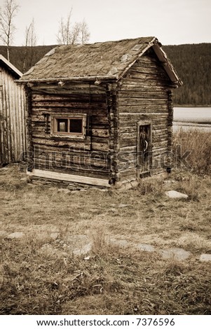 old  and deserted house in the north of Sweden