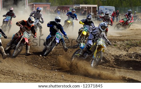 motocross rider in a dirt track race