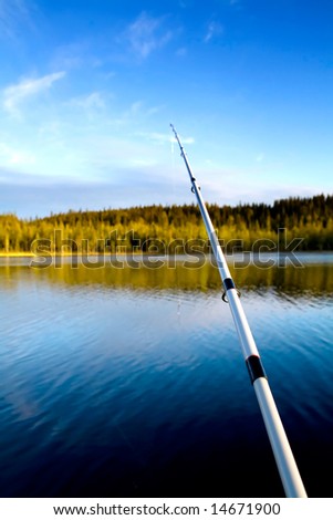fishing rod and beautiful swedish nature