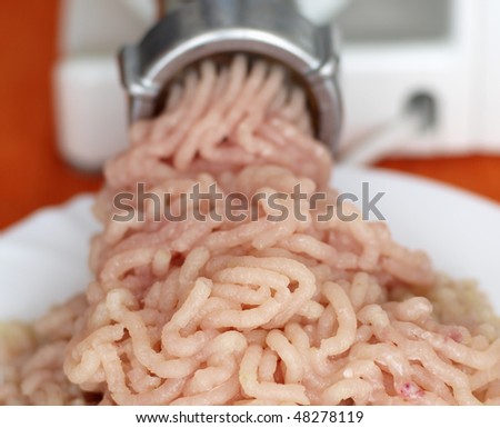 meat grinder with chicken meat