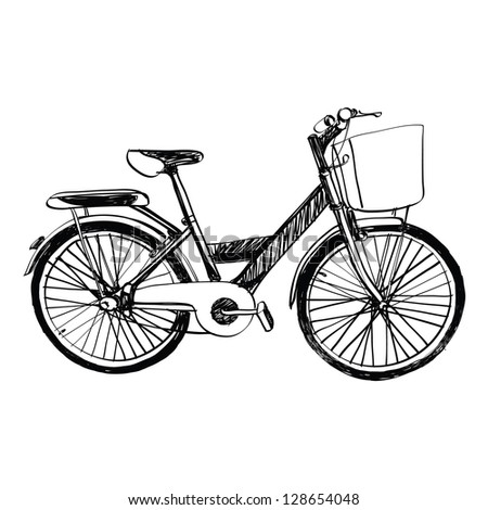 Bicycle - Sketch Illustration Hand Drawn. - 128654048 : Shutterstock