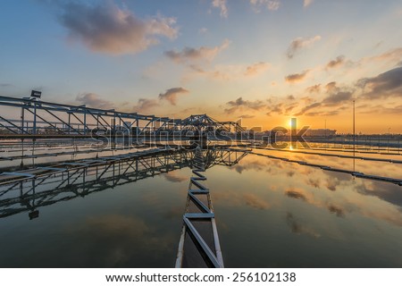 The Solid Contact Clarifier Tank type Sludge Recirculation process in Water Treatment plant with Sun Rise