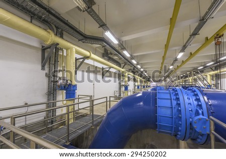 water Pipeline in Water Treatment Plant