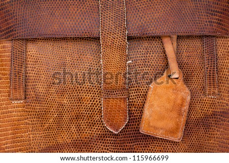 Vintage leather textured background with gift tag