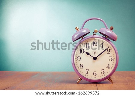 Retro Alarm Clock With Ten Minutes Past Ten O\'Clock