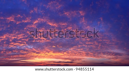 Sunset Sky dramatic panorama background