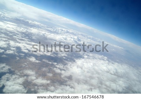 sky view of cloudscape and earth