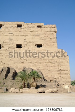 Ancient architecture of Karnak temple in Luxor, Egypt
