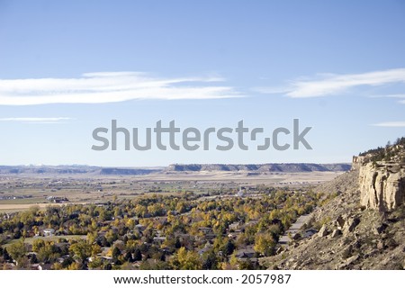 West end of Billings, Montana and the Beartooth Mountains