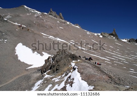 Ascending from Camp One to Camp Two on Aconcagua