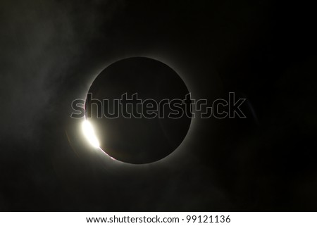 Total eclipse comes to the end with a burst of light