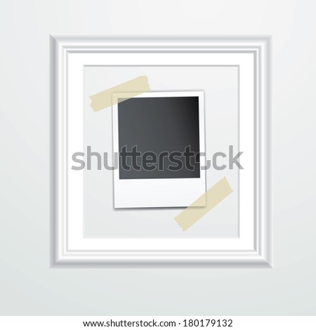 vector blank photo in white frame