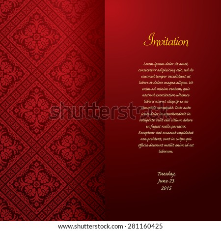 vector red baroque invitation card vector red baroque invitation card