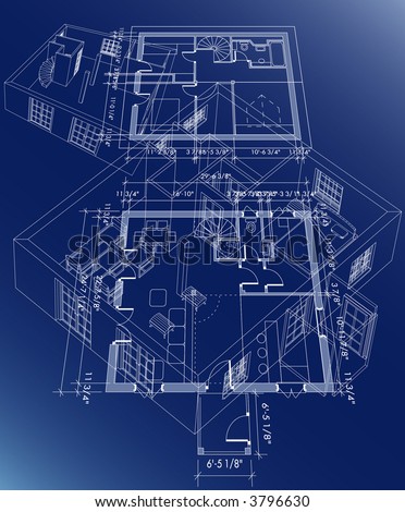 Plane Blueprint on Blueprint Plane Of The Little House Stock Vector 3796630