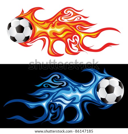vector illustration of the soccer fireball