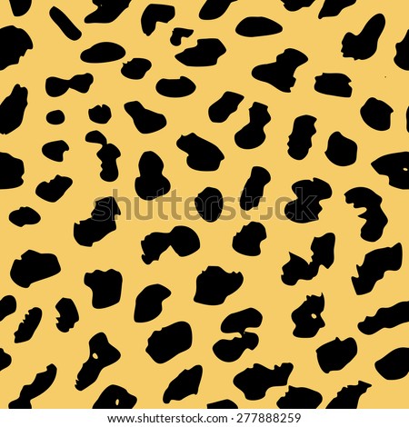 Vector illustration of animal seamless pattern-  cheetah. Solid colors used, no gradients.
