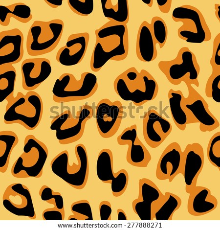Vector illustration of animal seamless pattern- leopard. Solid colors used, no gradients.
