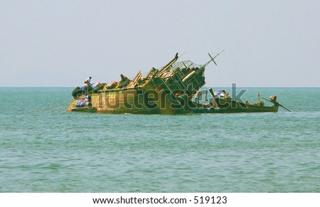 Capsizing Boat South East Asia