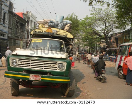 Burma (Myanmar) Overloaded Truck