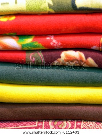 Stack of Burmese Woven Blankets