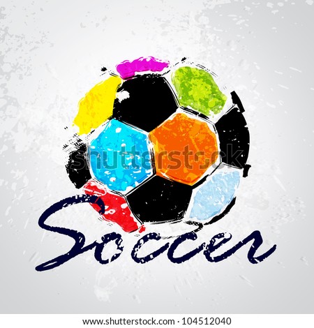 Vector Grunge Color Full Soccer Ball Vector Grunge Color Full Soccer Ball