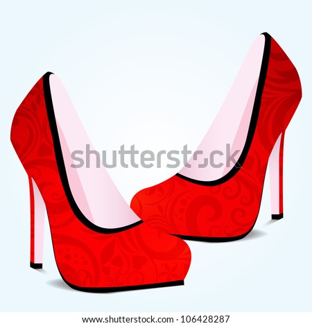 Vector Beautiful Pair Of Shoes With High Heel - 106428287 : Shutterstock