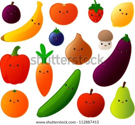  - stock-vector-vector-illustration-of-various-cute-colorful-fruits-and-vegetables-with-happy-faces-112887415