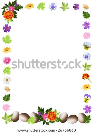 flowers, easter decoration, frame, card, tiff, isolated
