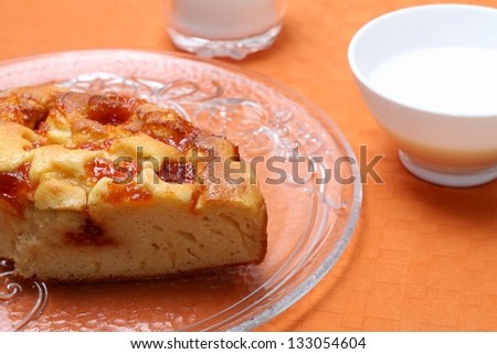 Delicious cake with jam