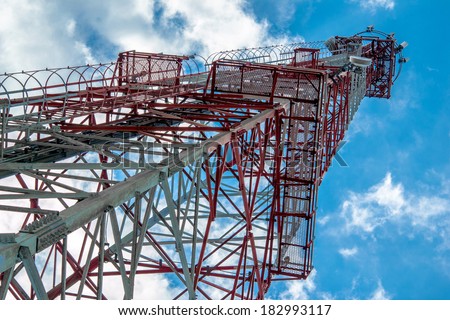 A mobile phone tower that use to transmit and receive the phone signal.