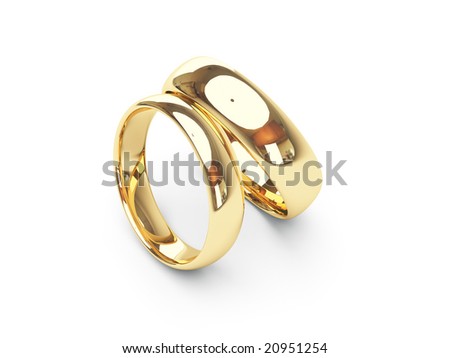 stock photo isolated gold wedding rings