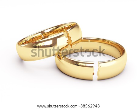stock photo isolated broken gold wedding rings broken wedding rings