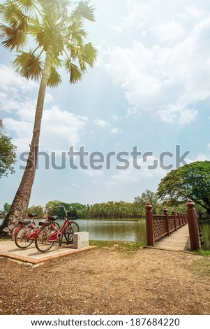 Rest Bicycle near the river