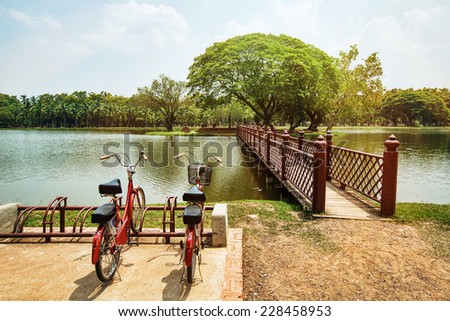 Rest Bicycle near the river