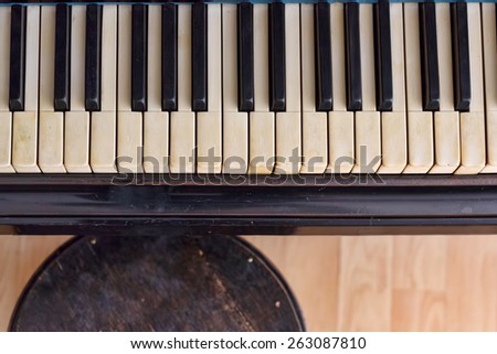 Old piano, abstract music background