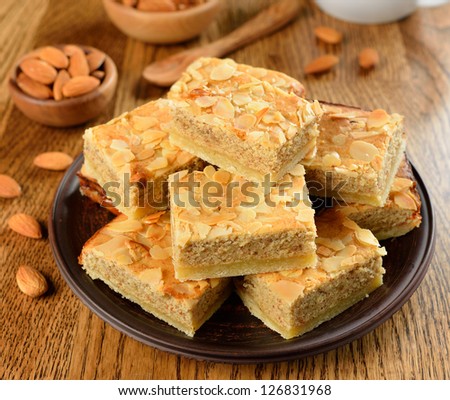 almond cakes on a brown table